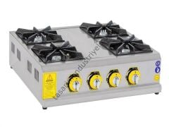 İnoxmaster 4 lü Ocak Set Üstü Gaz Ve Lpg Ce Belgeli 60X60X14 İMR-MNOG-4