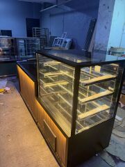 Pasta Teşhir Dolabı & Kasa Bankosu - Meşe Model