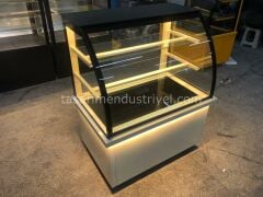 Pasta Dolabı Bombe Camlı - Beyaz Model