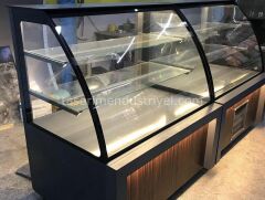 Pasta Dolabı Bombe Camlı - Ahşap Model