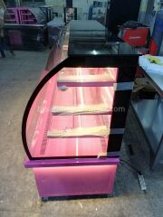 Pasta Dolabı Bombe Camlı - Pembe Model