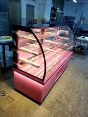 Pasta Dolabı Bombe Camlı - Pembe Model