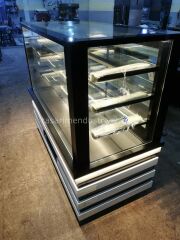 Pasta Dolabı Düz Camlı - Beyaz Ahşap Model