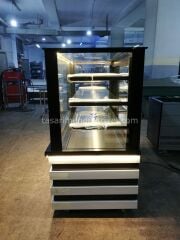 Pasta Dolabı Düz Camlı - Beyaz Ahşap Model