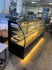 Pasta Dolabı Bombe Camlı - Antrasit Lake Model