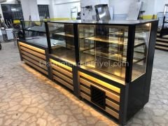 Börek Tezgahı & Pasta Dolabı Seti Ahşap Model