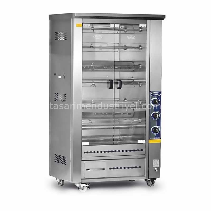 PI3/M010B Çift Vitrinli Lavtaşlı Piliç Makinesi 48'Lİ