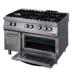 Öztiryakiler 700 Seri Kuzine Fırınlı Gazlı 6 Açık Ateş 120*70*85 (LP)-3x6 kW+3x7,5 kW +7 kW Gazlı Fırın