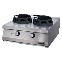 WOK OCAK SET ÜSTÜ 700 SERİ İKİLİ GAZLI 80*70*30-28 KW
